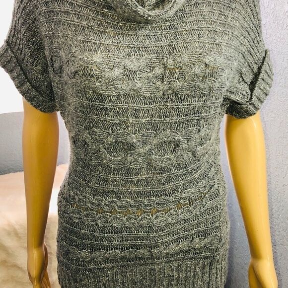 Kersh Cable Knit Cowl Neck Small Gray - Picture 1 of 6